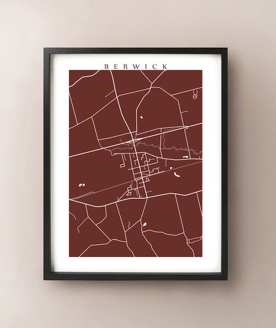 Berwick Nova Scotia Map Berwick Ns Annapolis Valley Nova Scotia Map Print | Etsy