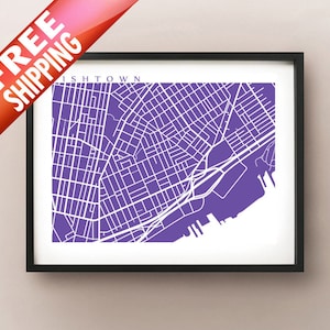 Fishtown, Philadelphia Map Print, Philly Art Poster, Pennsylvania State Modern Wall Art, Illustration au trait