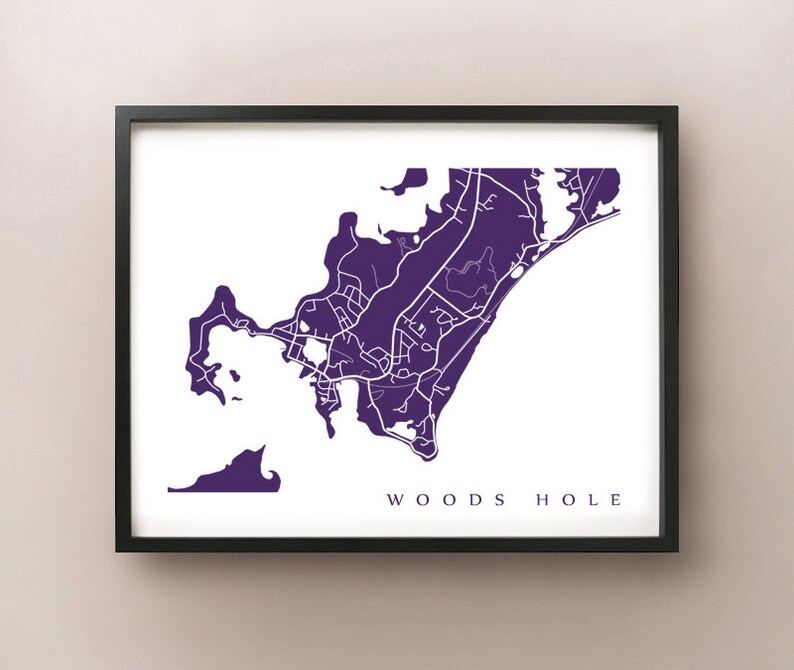 Woods Hole Map Print Massachusetts Art Poster image 1
