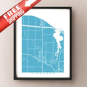 Vineland, ON Map - Kanada Wandkunst - Lincoln, Ontario - Niagara Region