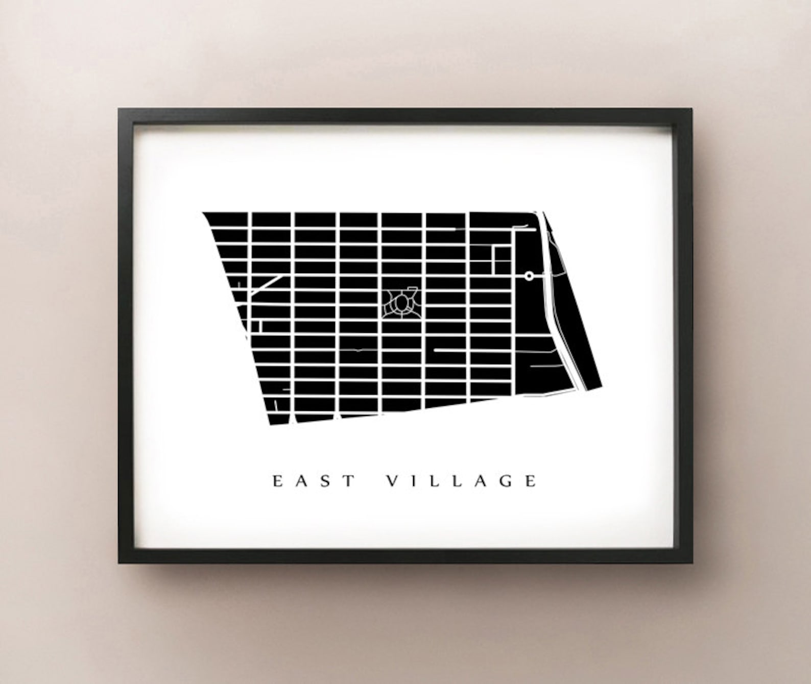 East Village Map Manhattan NYC Neighborhood Art Print - Etsy