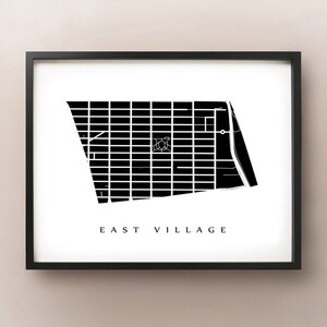 East Village Karte - Manhattan, NYC Kiez Kunstdruck