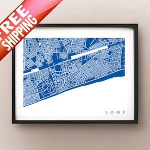 Lomé Map Print - Cartel de Togo