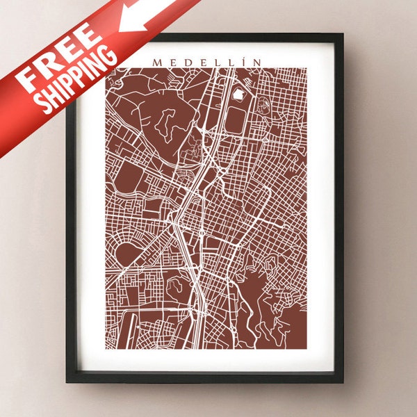 Medellin Map Print - Colombia Poster