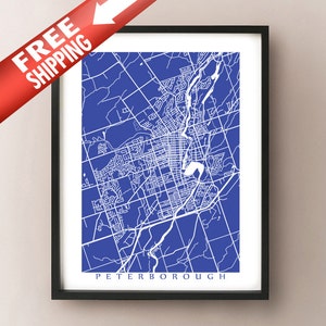 Peterborough Map - Arte del cartel de Ontario