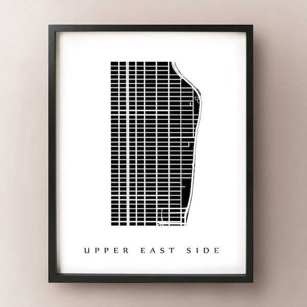 Upper East Side Map - Manhattan, NYC Neighborhood Art Print