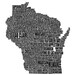 Wisconsin Typography Map, Wisconsin State Text Art Print - Etsy