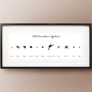 Carte du Canada, silhouette d'art, impression de ville