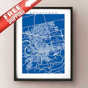 Brantford, Ontario Mapa Impresión