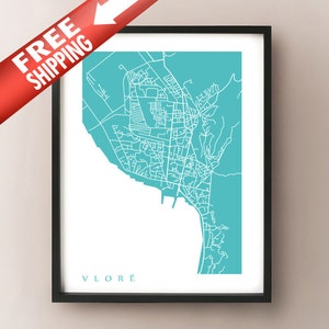 Vlorë Kaart print - Albanië Poster