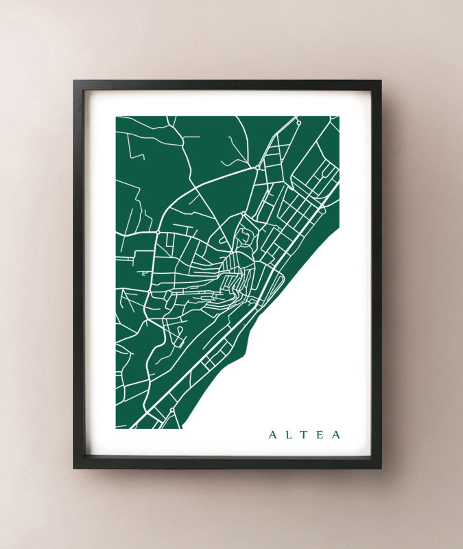 Altea Map - Alicante, Spain Art Print - Etsy