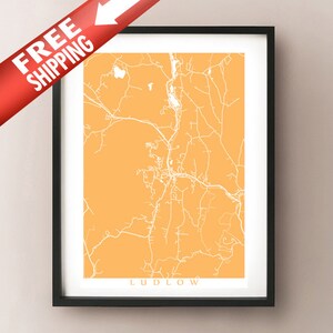 Ludlow, VT Map Print, Vermont Art Poster - Okemo Mountain