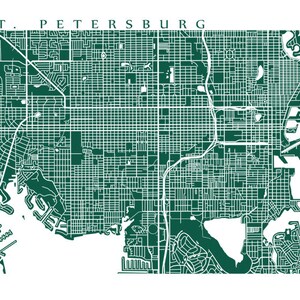 St. Petersburg Map Print - Florida Poster - Etsy