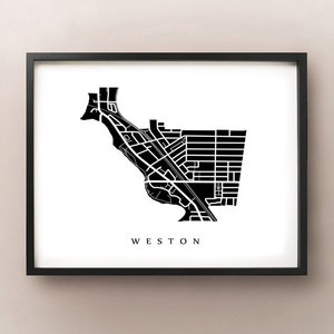 Mapa de Weston - Impresión de arte de barrio de Toronto