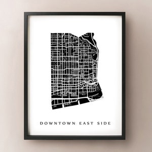 Mapa del lado este de Toronto - Impresión de arte del barrio de Toronto