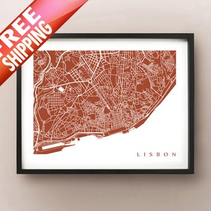 Lissabon Karte - Lisboa, Portugal Kunst Poster