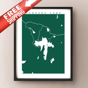Wurstsee, ON Map Print - Forut Creek, Ontario Kunstposter