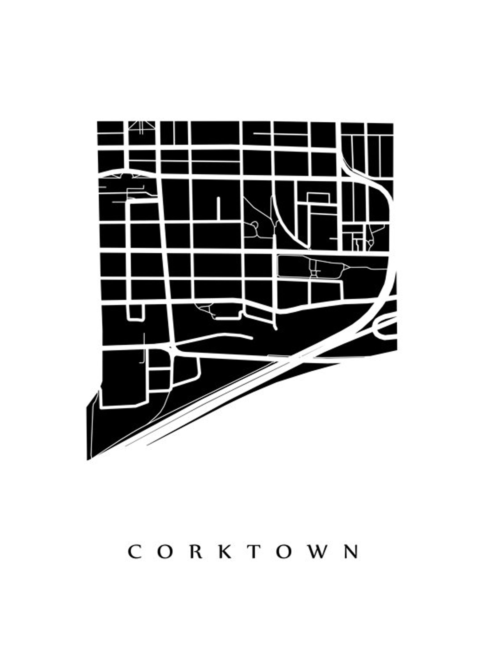 Corktown Map Hamilton Neighbourhood Art Print | Etsy