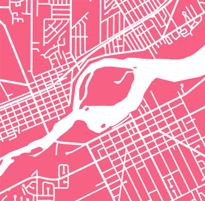 Perrysburg Map Wood County Ohio Poster Print Etsy