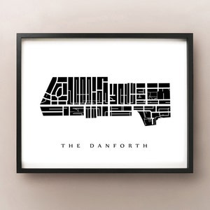 The Danforth Map - Toronto Neighbourhood Art Print
