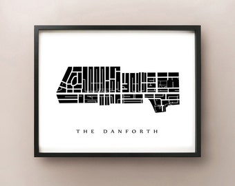 The Danforth Map - Toronto Neighbourhood Art Print