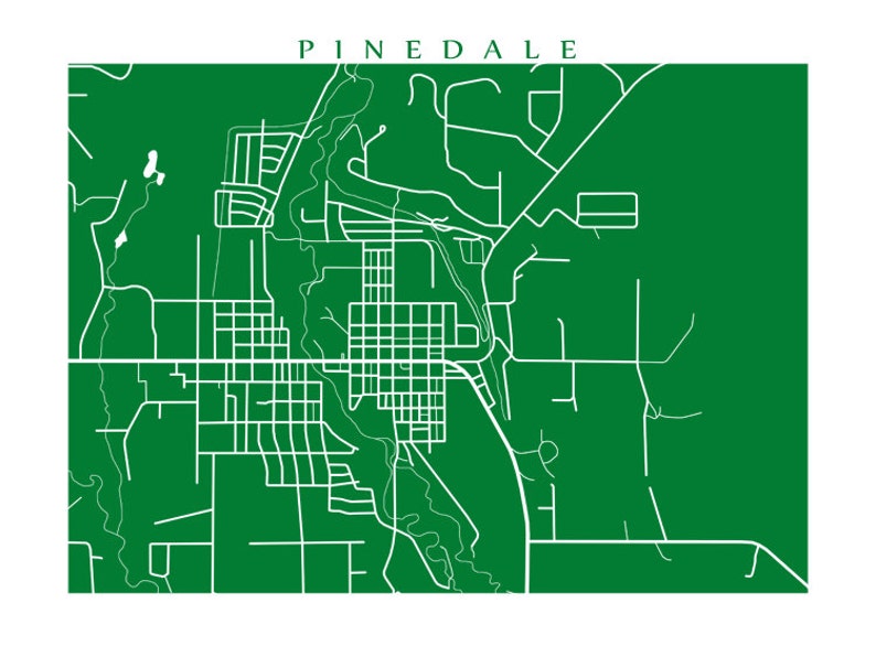 Pinedale WY Map Print Wyoming Poster Etsy