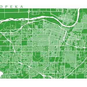 Topeka Map Print - Kansas Poster - Etsy