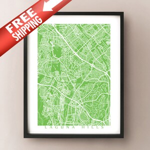 Laguna Hills Map - California Poster Print