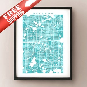 Orlando Kaart Print - Florida Art Poster