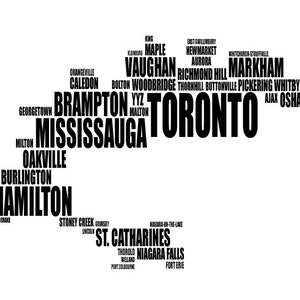 Toronto Typography Map GTA/Golden Horseshoe City Fonts image 2