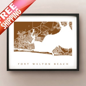 Fort Walton Beach Kaart Afdrukken - Florida Poster