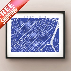 South End - Boston, MA Karte Print - Massachusetts Poster