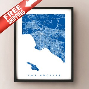 Impresión del mapa del área de Los Ángeles - Cartel de arte del sur de California