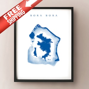 Bora Bora Karte - Leeward, Gesellschaftsinseln, Französische Polynesien Kunst - Papeete, Tahiti
