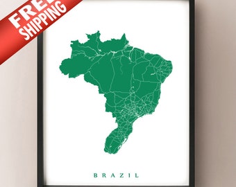 Impresión de mapas de Brasil - Cartel de Brasil