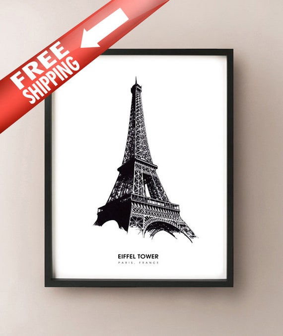 エッフェル塔 - インク画版画 - パリ、フランス - Etsy 日本