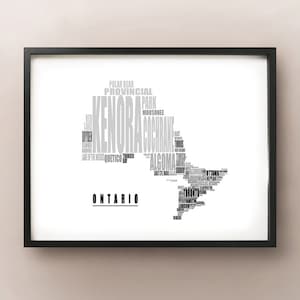 Ontario Typography Map - Provincial Text Art Print