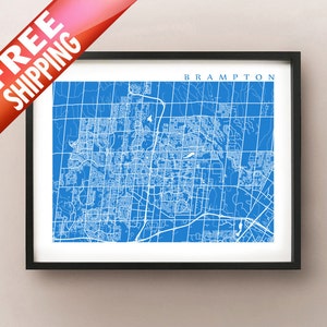 Brampton Karte Drucken - Ontario, Kanada Kunst poster