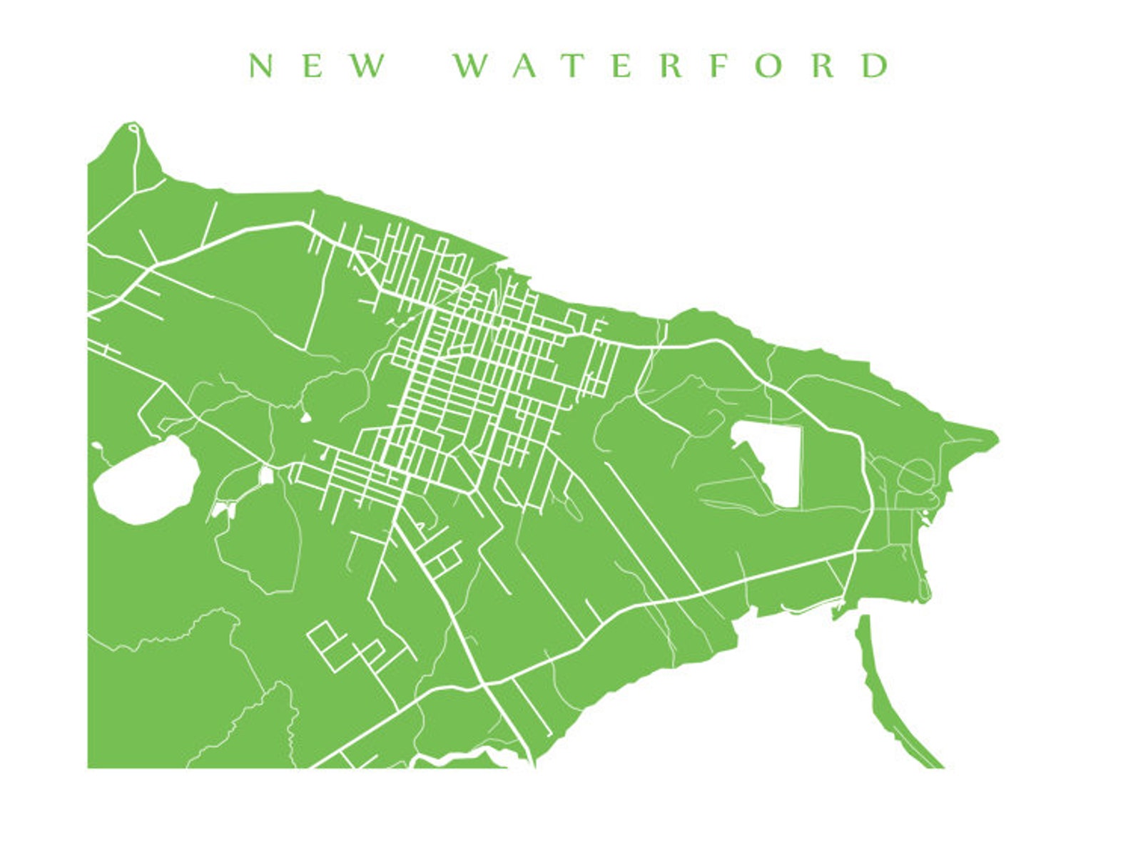 New Waterford NS Cape Breton Island Nova Scotia Map Print Etsy