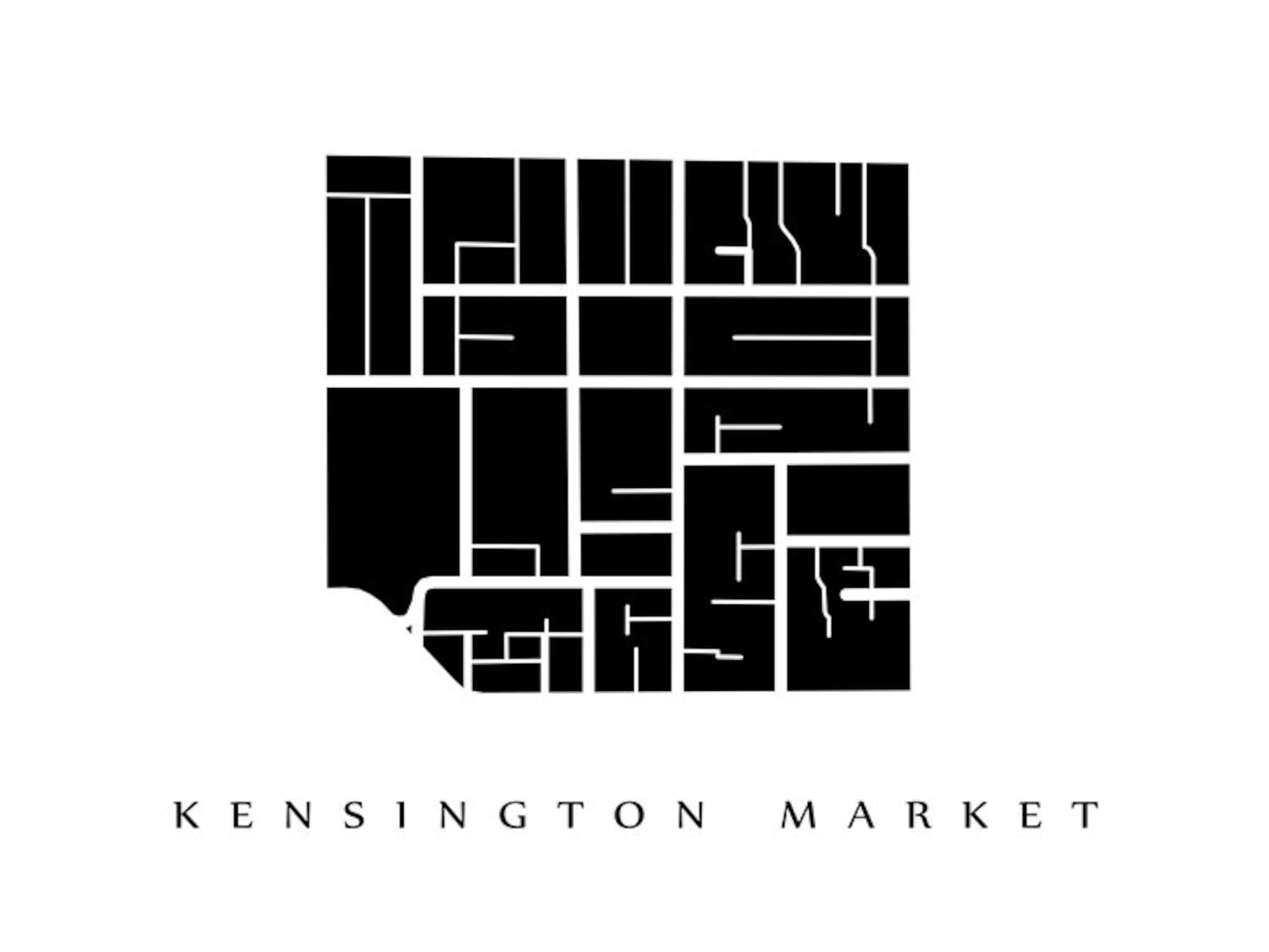Kensington Market Map - Toronto Neighbourhood Art Print - Etsy