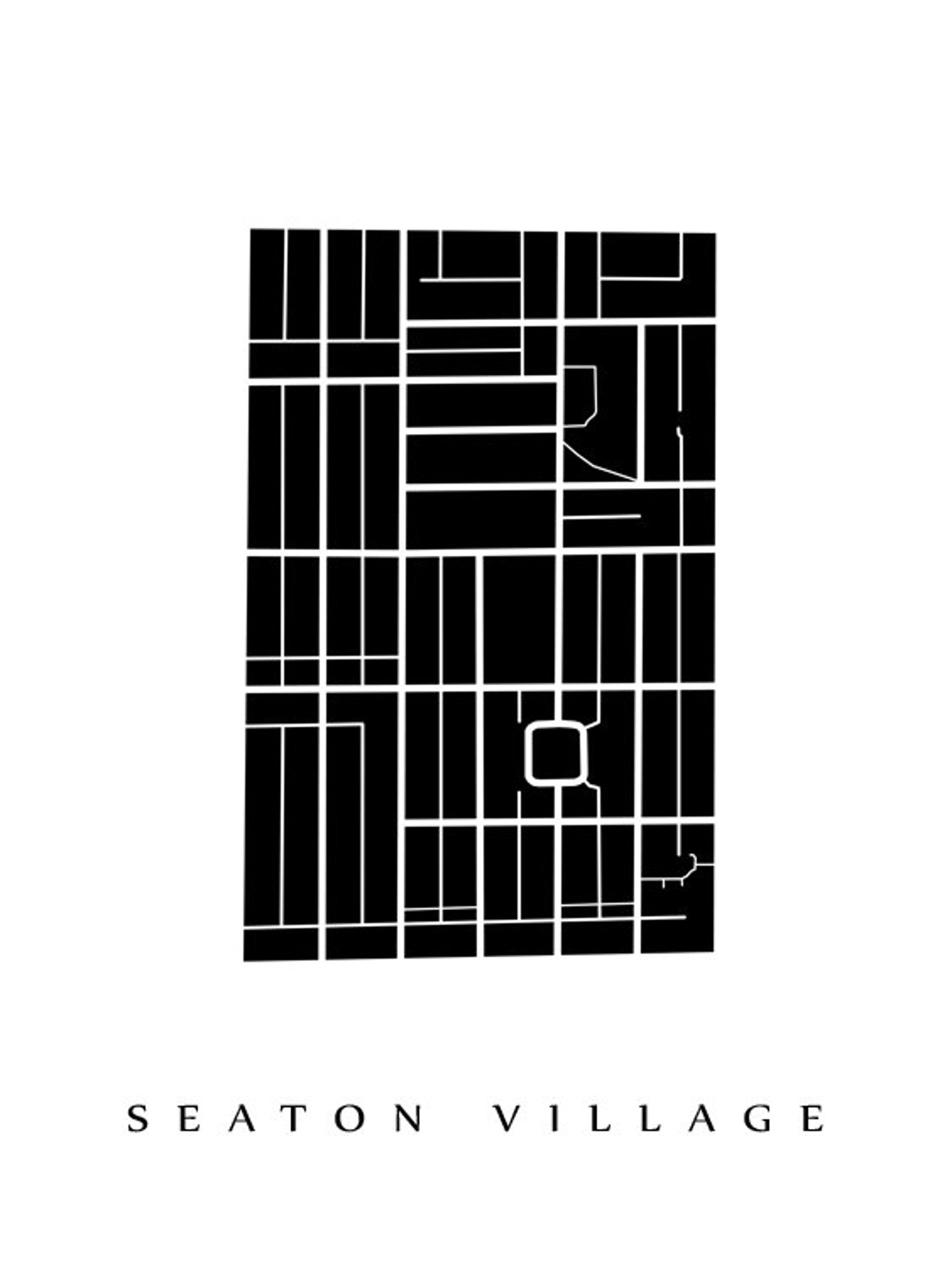 Seaton Village Map Toronto Neighbourhood Art Print Etsy