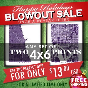 Zwei 10x15 Drucke für 13 usd - Weihnachten im SALE - Wählen Sie zwei 4 "x 6" Drucke - Rabatt für mehrere Bestellungen - Map Art Decor