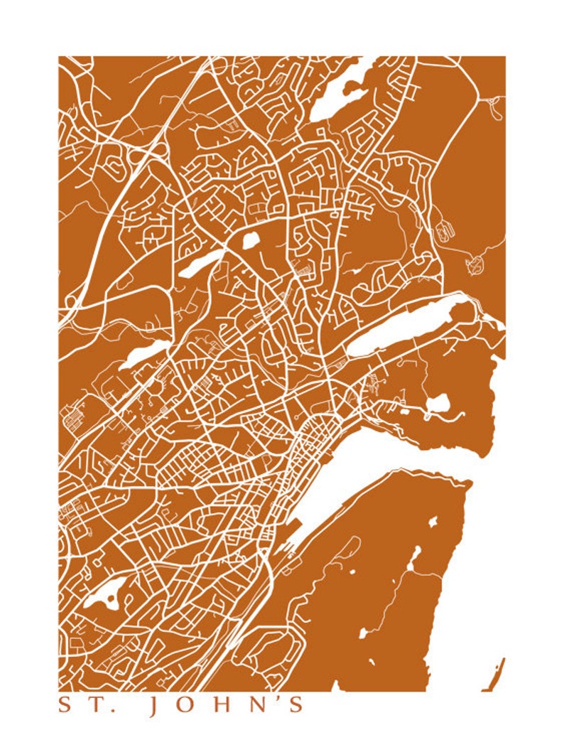 St. John's Map - Newfoundland Poster - Etsy