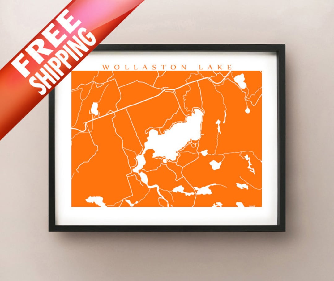 Wollaston Lake Map Print Bancroft, Ontario Art Poster Etsy