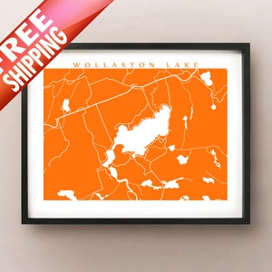 Impression de carte de Wollaston Lake - Bancroft (Ontario) Affiche d'art