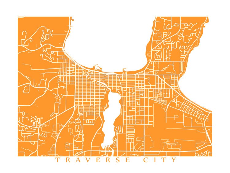 Traverse City Map Print Michigan Poster