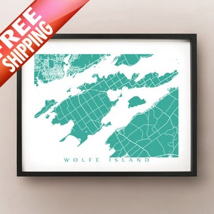 Wolfe Island, ON - Comté de Frontenac, Ontario Carte Imprimer