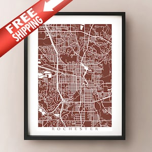Rochester, MN Map Print - Minnesota Poster