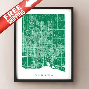 Oshawa Ontario Karte Drucken