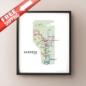 Alberta Metro Metro Style Carte Art Print